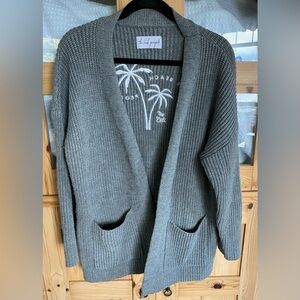 Cozy Charcoal Open-Front Cardigan